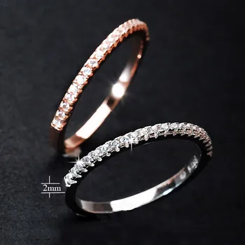 USTAR Zirconia kryštály Snubné Prstene pre ženy Šperky, Strieborné farba midi krúžky žena anel bijoux najvyššej kvality