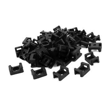UXCELL Čierneho Plastu 9 mm Drôt Buddle Kábel Kravatu Mount Sedlo 100ks
