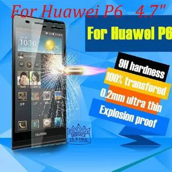 V nevýbušnom Tvrdené Sklo fólia Pre Huawei Ascend P6 P 6 tvrdeného Skla 9H Screen Protector Fólia Pre Huawei Ascend P6 4.7