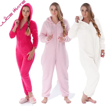 V Zime Teplé Pyžamá Ženy Onesies Našuchorený Fleece Kombinézach Sleepwear Celkovo Plus Veľkosť Kapota Sady Pyžamo Onesie Pre Ženy, Dospelých