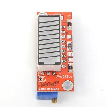 V3.2 4-farebné Kapacita Batérie Indikátor Modul Farebné Úroveň nabitia Batérie Tester Indikátor 10 LED Displej elektromerom