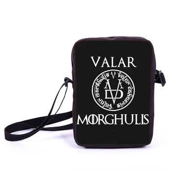 Valar Morghulis Messenger Taška Noc Hodinky Mini Taška cez Rameno Ženy Kabelky Mužov Game Of Thrones Detí, Školské Tašky Deti Tašky