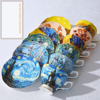 Van Gogh Art Maľovanie Kávové Hrnčeky Na Hviezdnu Noc, Slnečnice, Rozsievač, Irises Saint-Remy Kávu, čaj, poháre