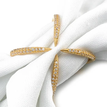 VANAXIN Trendy Krúžok Striebro 925 Svadobné Party Šperky Crystal Krúžky Osobnosti Módy Glod Strieborná Farba Geometrie Krúžok pre Ženy