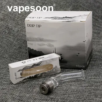 VapeSoon Dlho 810 /510 drip tip sklenené potrubia mouthpeces sklo drip tip Jasné, Ohýbanie drip tipy