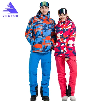 VEKTOR Profesionálne Muži Ženy Lyžiarske Odevy Bundy + Nohavice Teplé Zimné Nepremokavé Lyžovanie, Snowboarding Oblečenie Set Značky