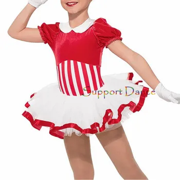 Velvet Červené Pruhy Balet Tutu Šaty Deti, Dospelých Lístkového Rukáv Tanečných Kostýmov, C300