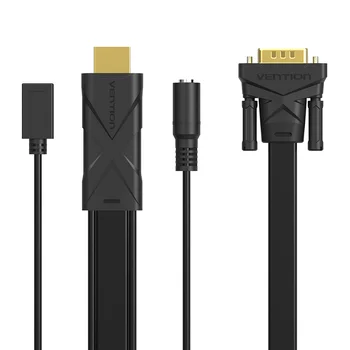 Vencie HDMI Konvertor VGA Kábel S 3,5 mm Audio HDMI VGA Adaptér S Výkonom 1080P Pre Xbox 360 PS3 Notebook TELEVÍZOR Dataprojektor