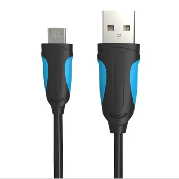 Vencie Micro USB Kábel 5 2.4 Micro USB 2.0 Rýchle Nabíjanie Dátový Kábel 1m 1,5 m 2m 3m pre Mobilné telefóny a Tablety-Black-ice blue