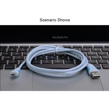 Vencie Micro USB Kábel 5 2.4 Micro USB 2.0 Rýchle Nabíjanie Dátový Kábel 1m 1,5 m 2m 3m pre Mobilné telefóny a Tablety-Black-ice blue