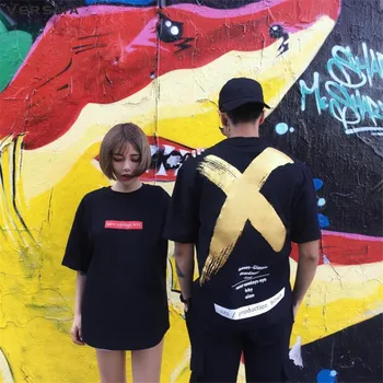 VERSMA 2017 Módne Japonský Harajuku Vytlačené T-shirts Muži Ženy Lete High Street Hip Hop Nadrozmerná Voľné BF Pár Tshirts Mužov