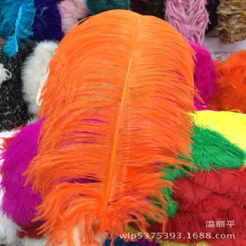 Veľkoobchod!10pcs Pštrosie perie 55-60 cm/22-24 inch oranžovej farby, pštrosie plumages oblaky pre svadobné dekorácie predstavenia