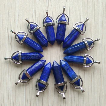 Veľkoobchod 12pcs/veľa 2016 trendy prírodné lapis lazuli bullet tvar bodu Čakry prívesok charms pre šperky, takže doprava zadarmo