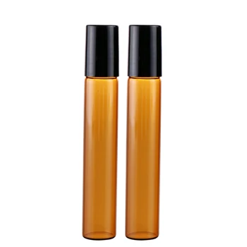 Veľkoobchod 15 mm*94mm 100Pieces/Lot 10 ML Roll Na Prenosné Amber Sklo Naplniteľné Parfum Fľašu Vyprázdniť Esenciálny Olej Prípade