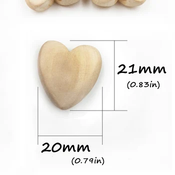 Veľkoobchod 21x20mm 100ks/veľa (otvor:2) robustný Prírodné Drevené srdce Korálky pre náhrdelník alebo náramok, takže DIY Deti Hračky Cumlík