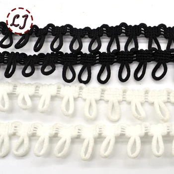 Veľkoobchod 2mm čierna biela Dierky elastický pás s nástrojmi kapela pásky pre Kožušinu golier nad kabát odev, šitie doplnkov urob si sám