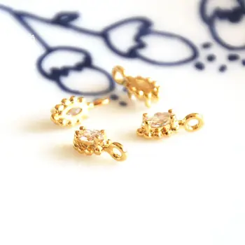 Veľkoobchod 5 ks/veľa zlatá farba cz kameň charms leaf zlaté šperky robiť plavidlá zistenia DIY pre ženy