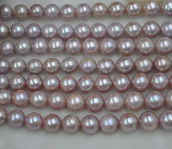 Veľkoobchod 9-10 mm kolo prírodná levanduľa brázda Kasumi pearl voľné string 40 cm doprava zdarma