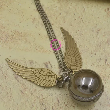 Veľkoobchod horúce módne retro starožitné čierne krídla zlaté zlaté strelu loptu quartz vreckové hodinky fob náhrdelník ženy arabčina počet hodín