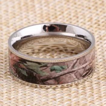 Veľkoobchod Jednoduchý a Elegantný Nerezový Krúžok s Wood Design Mužov Promise Ring