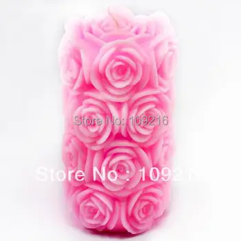 Veľkoobchod!!! Nový Štýl 3D High Valcové Rose (LZ0089) Silikónové Ručne vyrábané Sviečky/Mydlo Formy Remesiel DIY Plesní