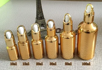 Veľkoobchod sklo 20ml kvapkadla fľaše pre esenciálne oleje , luxusné esenciálny olej fľaše s kvapkadlom , vysoký stupeň zlaté kvapkadla