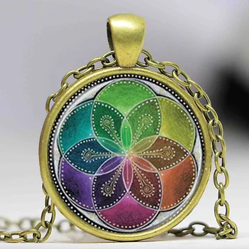 Veľkoobchod Sklo Dome prívesok čas gem kvetu života stromu Náhrdelník Priateľstvo Darček Cabochon šperky, módne náhrdelníky