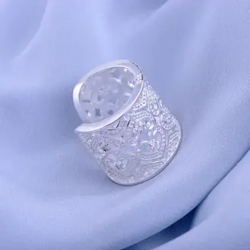 Veľkoobchod strieborné pozlátené prstene pre ženy,striebro milujú módne šperky, duté cordiform sochárske /ceoakvva dvwamnda LQ-R106