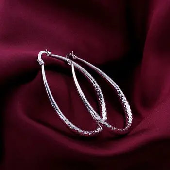 Veľkoobchod Vysoko Kvalitné Šperky 925 šperky, strieborné pozlátené Hranolové Oddiel Náušnice pre Ženy, najlepší darček SMTE293