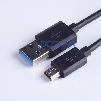 Veľkoobchod White & Black 100 cm 1M 3 FT Mini USB 5P 5pin samec Na USB 2.0 muž nabíjania charge údaje 4pin Kábel pre navigator V3