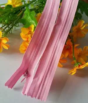 Veľkoobchodný predaj 3# Ružová Neviditeľné Zipsy 50 cm dlhé Vankúš na Zips pre šitie Šiat/Odevov Príslušenstvo 10pcs/veľa