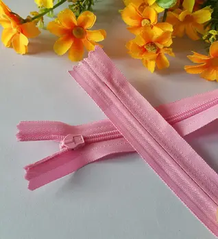Veľkoobchodný predaj 3# Ružová Neviditeľné Zipsy 50 cm dlhé Vankúš na Zips pre šitie Šiat/Odevov Príslušenstvo 10pcs/veľa