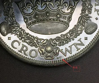 Veľká Británia 1 Koruna - George V 'Veniec' Koruny 1934 Mosadze Pozlátené Striebro Kópiu Mince