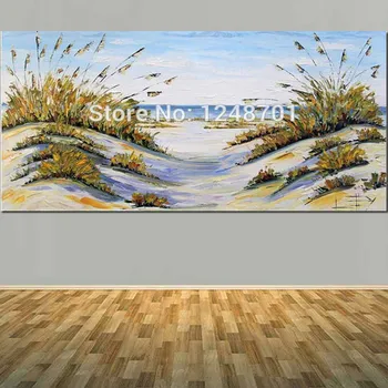 Veľká Veľkosť Abstraktné Beach Decor Pobrežných Umenie Tichom Olejomaľba Paletu Nôž Plátno Umenie Pre Obývacej Izby, Spálne Dekorácie