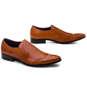 Veľká veľkosť EUR45 Módne Serpentíny formálne pánske šaty topánky pravej kože business topánky pánske svadobné party topánky