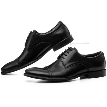 Veľká veľkosť EUR46 black / brown šaty topánky pánske svadobné topánky z ovčej kože office topánky mens business topánky