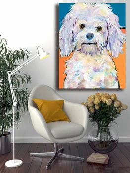 Veľká veľkosť Pug psa wall art Plátno, Maľovanie Na Obývacia Izba Domáce Dekorácie olejomaľba Na Plátne Nástenné Maľby bez rámu