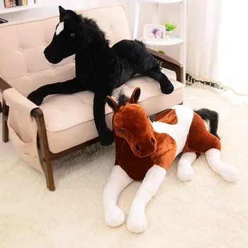 Veľká Veľkosť Simulácie zvieracích 70x40cm kôň plyšové hračky náchylný kôň bábika na darček k narodeninám