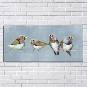Veľké 1Peice Plátno Umenie Ručne maľované Abstraktné Vtákov olejomaľba Moderná obývačková Stena Dekor Zvierat Obrázky č Rámovanie