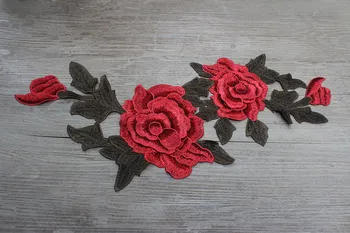Veľké 3D Ruže Kvetinový Orezania Venise Nášivka Motív Vyšívané Golier Orezávanie Šiť na Patche pre Plavidlá, Odevný Dizajn