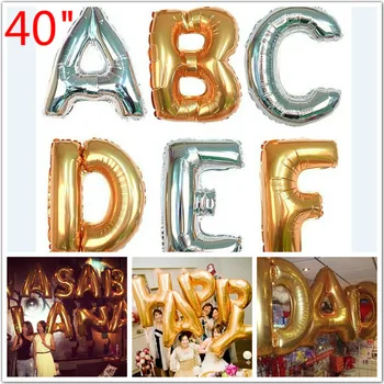 Veľké 40inch Gold List fóliové balóny Happy Birthday Party dekorácie Prípade Svadobné Party dodávky nafukovacie vzduchu globos