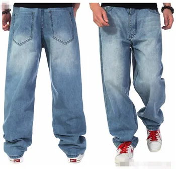 Veľké Pás Mens Blue Neforemné Džínsy Plus Veľkosť Skateboard Nohavice Muž Boot Cut Džínsy Voľné Širokú Nohu, Džínsové Nohavice veľkosť 46 44 42 40