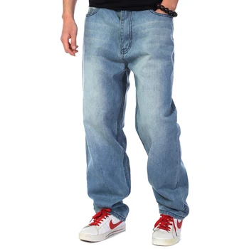 Veľké Pás Mens Blue Neforemné Džínsy Plus Veľkosť Skateboard Nohavice Muž Boot Cut Džínsy Voľné Širokú Nohu, Džínsové Nohavice veľkosť 46 44 42 40