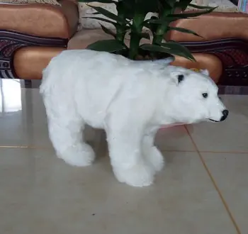 Veľké roztomilý simulácia polar bear hračka remeselné krásne biely medveď bábika darček asi 31x18cm