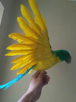 Veľké simulácia žltá&green&blue papagáj hračka pena&kožušín krídla vták model dar, o 60x40cm 1615