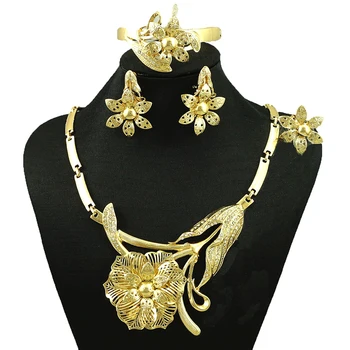 Veľké zľavy afriky gold jemné šperky sady svadobné šperky sady ženy náhrdelník nový dizajn veľkoobchodné ceny šperky