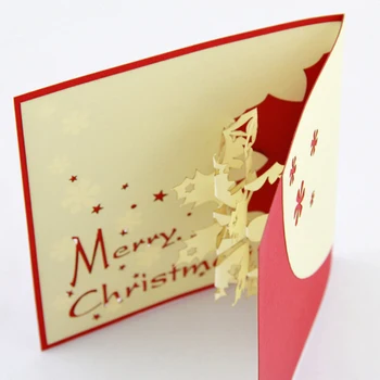 Vianočná vločka karty/3D pop-up pohľadnicu/Vianočné darčeky, doprava Zdarma