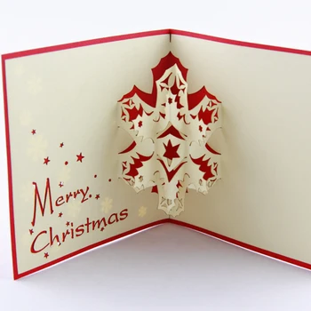 Vianočná vločka karty/3D pop-up pohľadnicu/Vianočné darčeky, doprava Zdarma