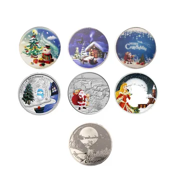 Vianočné Darčeky Striebornú Mincu 999.9 Strieborné Pozlátené Snow Man Vianočné Suveníry Mince Umelecké Remeslá 6pcs/veľa Striebornú Mincu na Zbierky