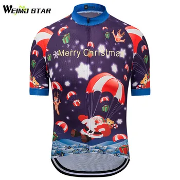 Vianočné Horská Cyklistika jersey pánske Bike Jersey top Ropa Ciclismo oblečenie MTB bicykel Krátky Rukáv Maillot Priedušné Tričko